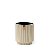Capi nature groove cilinder bloempot 19x21 cm beige - thumbnail