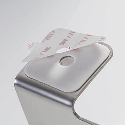 Tiger Colar Toiletrolhouder - zonder klep - met planchet - zelfklevend - geborsteld RVS 1314230946 - thumbnail
