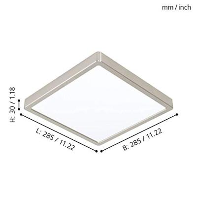 Eglo Vierkante plafondlampFueva 5 28,5cm - 4000K RVS - 99254