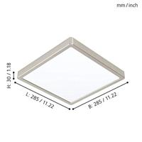 Eglo Vierkante plafondlampFueva 5 28,5cm - 4000K RVS - 99254 - thumbnail