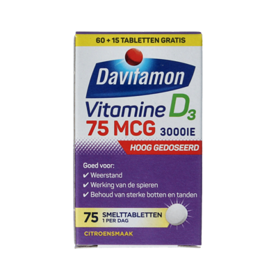 Vitamine D 75mcg 75 Smelttabletten