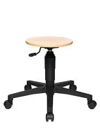 Topstar kruk Tec 60, zonder voetring, met wieltjes, hout - thumbnail