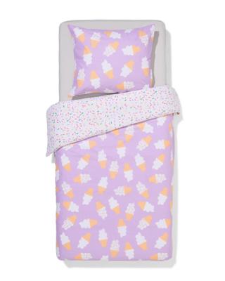 HEMA Kinderdekbedovertrek 140x200cm zacht katoen ijsjes (lila)