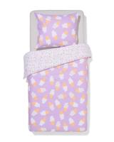 HEMA Kinderdekbedovertrek 140x200cm zacht katoen ijsjes (lila) - thumbnail
