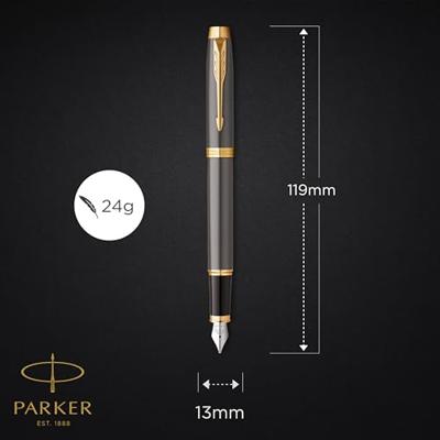 Parker IM Premium vulpen, grijs GT, medium, giftbox Parker IM Premium vulpen, grijs GT, medium, giftbox