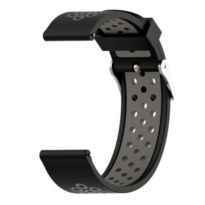 Dubbele kleur silicone sport polsband voor Xiaomi Huami Amazfit bip Lite versie 22mm (zwart grijs)