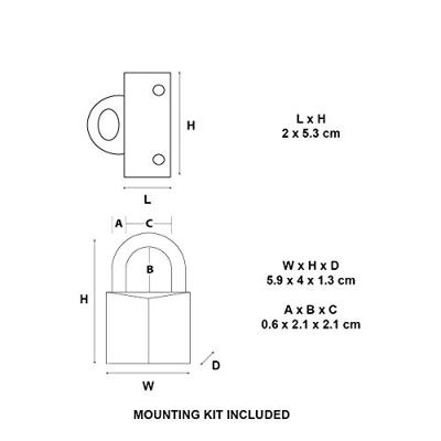 Masterlock Set 2 haakse ogen 60r+Hangslot 9140EURD - 914060REURD 914060REURD