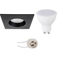 LED Inbouwspot Set GU10 - Dimbaar - Mat Zwart - 6W - Natuurlijk Wit 4200K - thumbnail
