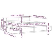 Bed met lades en matras massief grenenhout wit 200x200 cm - thumbnail