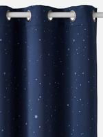 Glow-in-the-dark oogjesgordijn met sterretjesprint marine bdrukt - thumbnail