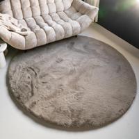 By-Boo Rond Vloerkleed 'Zena' 200cm, kleur Grijs - thumbnail