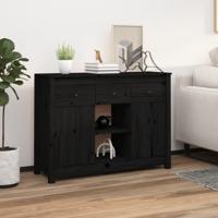 Dressoir 100x35x74,5 cm massief grenenhout zwart - thumbnail