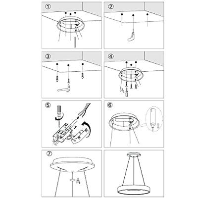 Steinhauer Led hanglampRinglede Ø 48cm zwart - 2695ZW
