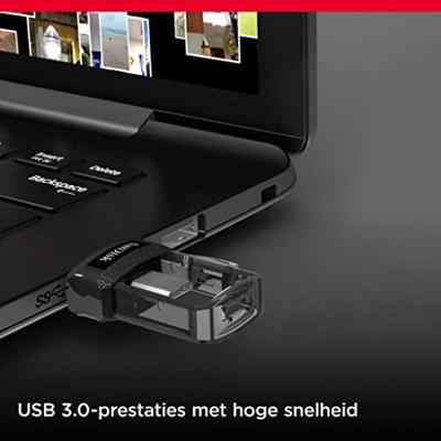 SanDisk 173386 USB flash drive 128 GB USB Type-A / Micro-USB Zwart, Transparant