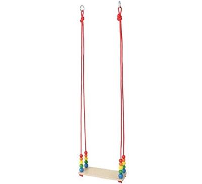Hess Houten plankschommel met kralen (regenboog)
