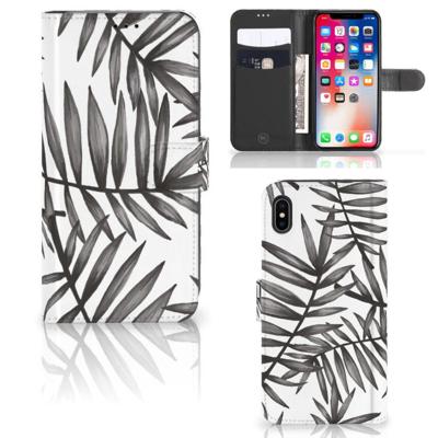 Apple iPhone Xs Max Hoesje Leaves Grey Apple iPhone Xs Max Hoesje Leaves Grey