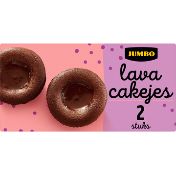 Jumbo Lava Cakejes met Pure Chocolade 2 Stuks