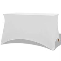 VidaXL Tafelhoes stretch wit 183x76x74 cm 2 st - thumbnail