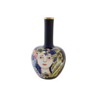 Vaas DKD Home Decor Gezicht Porselein Blauw Multicolour 17 x 17 x 30 cm - thumbnail