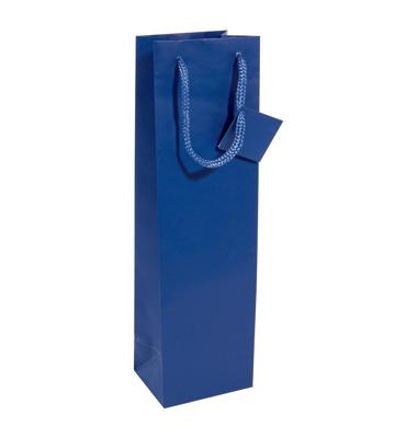 Sigel Cadeautas voor fles Met bodeminzetstuk en cadeaulabel GT505 Ultra-marijn-blauw, Mat Papier 10 x 35 cm 1 stuk(s)