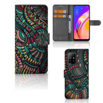 OPPO Reno5 Z | A94 5G | Telefoon Hoesje | Aztec | Portemonnee hoesje