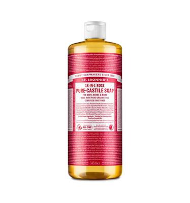 Dr. Bronner's Vloeibare zeep - pure castile - roos - 945 ml