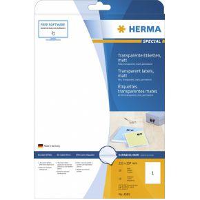 Etiket HERMA 4585 210x297mm weerbestendig transparant mat 10stuks
