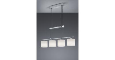 Trio HanglampGarda 4-lichts nikkel mat met wit - 305400401