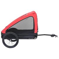 VidaXL Hondenfietstrailer rood en zwart - thumbnail