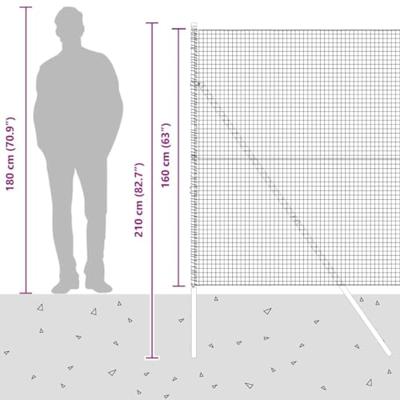 VidaXL Afrasteringspaal grijs 10 x 1,6 m (25 x 25 mm gaas) VidaXL Afrasteringspaal grijs 10 x 1,6 m (25 x 25 mm gaas)