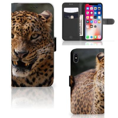 Apple iPhone Xs Max | Telefoonhoesje | Met pasjeshouder | Luipaard Apple iPhone Xs Max | Telefoonhoesje | Met pasjeshouder | Luipaard