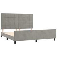 Bedframe zonder matras 160x200 cm fluweel lichtgrijs - thumbnail