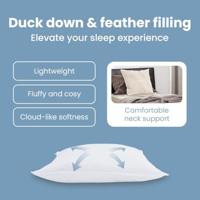 VidaXL Hoofdkussen met kussen wit 80 x 80 cm veren - thumbnail