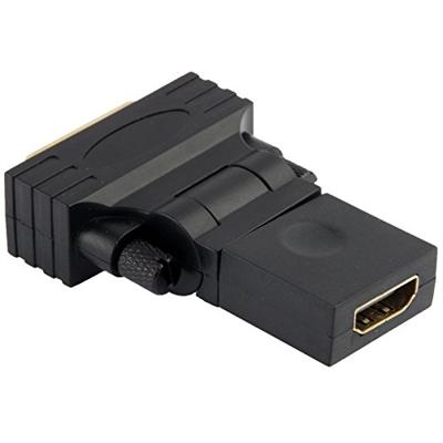 360 graden draaiend vergulde DVI 24+1 Pin mannetje naar 19 Pin HDMI vrouwtje Adapter
