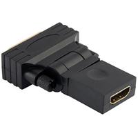 360 graden draaiend vergulde DVI 24+1 Pin mannetje naar 19 Pin HDMI vrouwtje Adapter - thumbnail