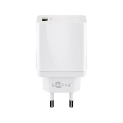 Goobay USB-A adapter - USB-A oplader - CEE 7/16 - USB-A adapter - 1 poorts - Quick Charge 3.0 - 3000mA - 18W - wit
