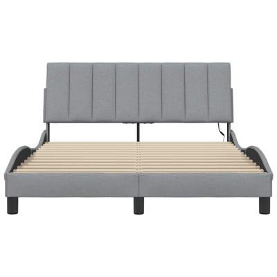 Bedframe zonder matras "Hanko" stof lichtgrijs 180x200 cm