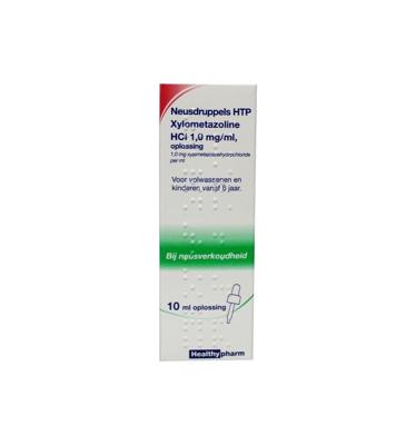 Healthypharm Neusdruppels HTP Xylometazoline HCl 1mg/ml 10 Milliliter
