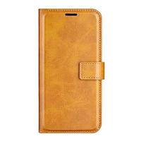 Casecentive Leren Wallet case met sluiting iPhone 14 Pro tan - thumbnail