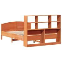 Bed met boekenkast zonder matras grenenhout wasbruin 120x200 cm - thumbnail