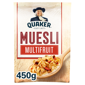 Quaker Muesli Multifruit Ontbijtgranen 450 gr bij Jumbo