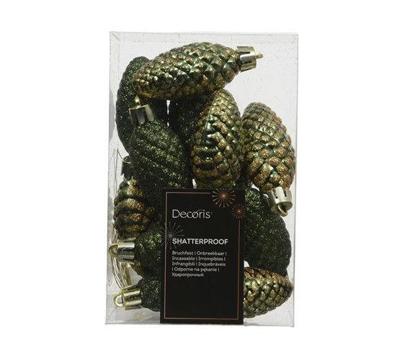 Dennenappel kunststof L9b5h14 cm groen 12 st Shatterproof Decoris - Decoris Dennenappel kunststof L9b5h14 cm groen 12 st Shatterproof Decoris - Decoris