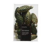 Dennenappel kunststof L9b5h14 cm groen 12 st Shatterproof Decoris - Decoris - thumbnail