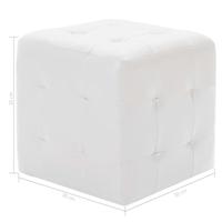 VidaXL Poef 2 st 30x30x30 cm kunstleer wit - thumbnail