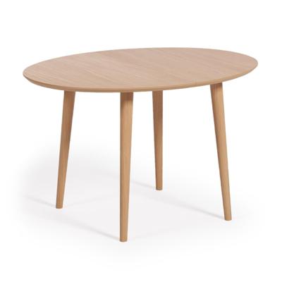 Kave Home Uitschuifbare Ovale Eettafel 'Oqui' 120 - 200 x 90cm, kleur Eiken Naturel