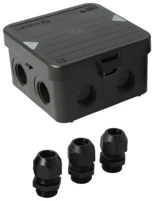 Enzo kabeldoos attema ak1 | + 3 wartels m20 ip65 zwart - 4034021 Enzo kabeldoos attema ak1 | + 3 wartels m20 ip65 zwart - 4034021
