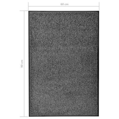 VidaXL Deurmat wasbaar 60x90 cm antraciet - thumbnail