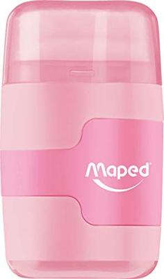 Maped potloodslijper + gom Connect Soft Touch, pastelkleur, op blister