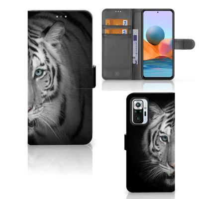 Xiaomi Redmi Note 10 Pro | Telefoonhoesje | Met pasjeshouder | Tijger