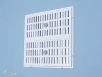 Schuifrooster aluminium samengesteld wit RAL 9010 - thumbnail